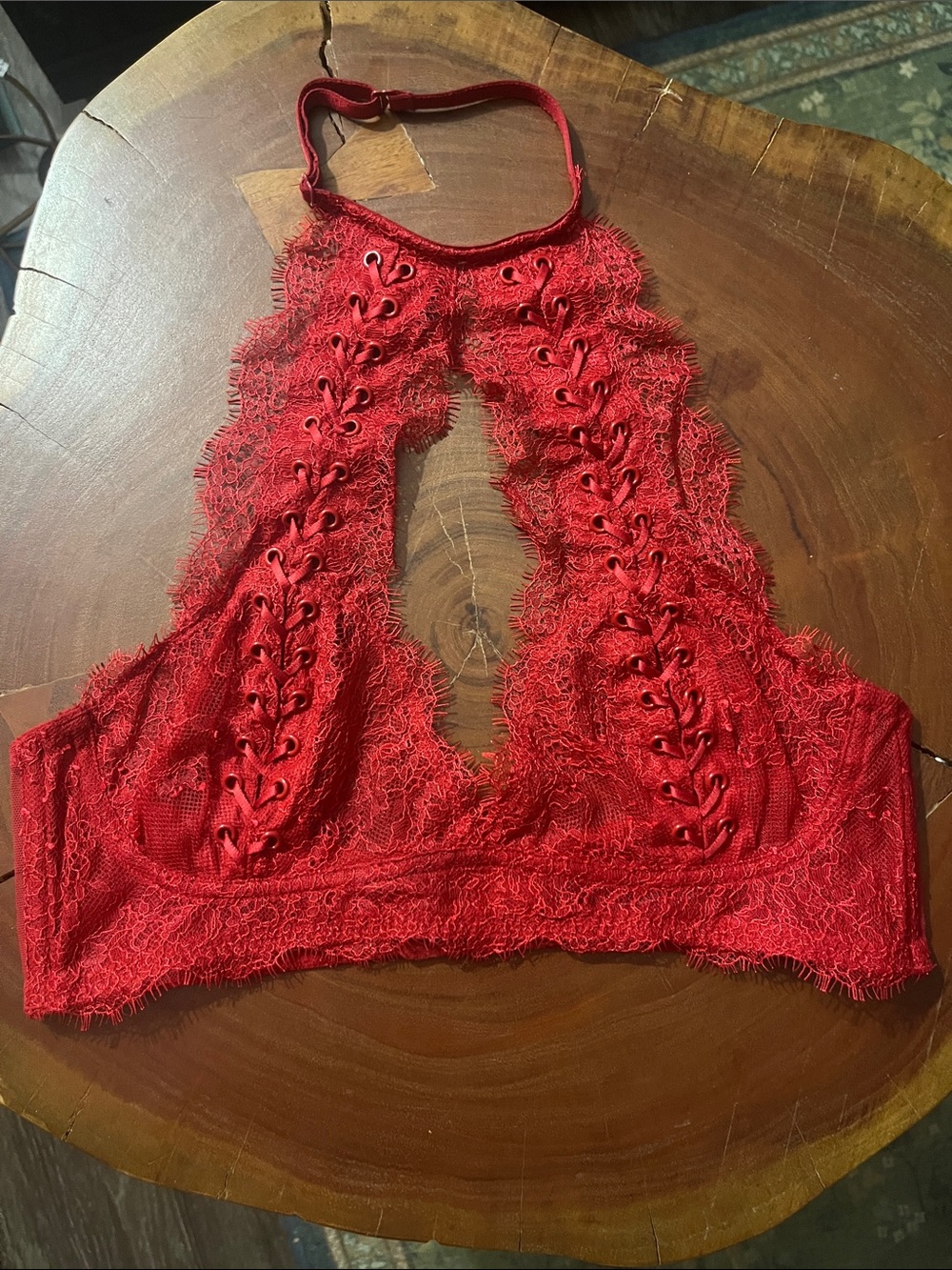 Victoria's Secret Very Sexy Collection Red Lace Halter Bralette